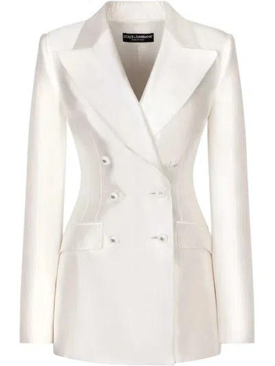 Dolce & Gabbana Double-breasted Blazer In White