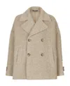 Dolce & Gabbana Vintage-look Double-breasted Wool And Cotton Pea Coat In Nude
