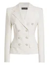 Dolce & Gabbana Double-breasted Wool-blend Blazer In White