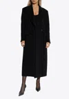 Dolce & Gabbana Double-breasted Long Wool Coat In Black