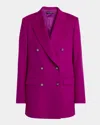 Dolce & Gabbana Oversize Double-breasted Cashmere Jacket In Pink