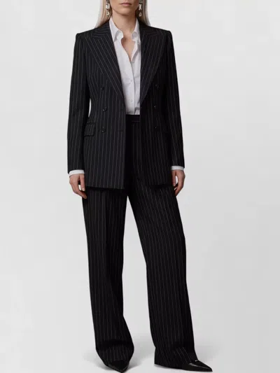 Dolce & Gabbana Double Breasted Chalk Stripe Wool Jacket In Blue