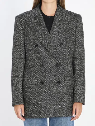 DOLCE & GABBANA DOUBLE-BREASTED CHEVRON JACKET