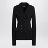 Dolce & Gabbana Black Double-breasted Wool Cloth Jacket In Black