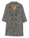 Dolce & Gabbana Herringbone Long Coat Double Breasted Virgin Wool