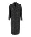 Dolce & Gabbana Double-breasted Long Coat Side Pockets In Gray