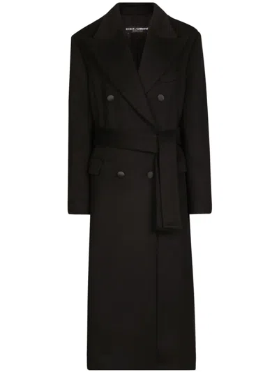 Dolce & Gabbana Double-breasted Coat In N0000 Black