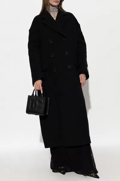 Dolce & Gabbana Double-breasted Coat In Black