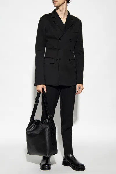 Dolce & Gabbana Double-breasted Coat In Black