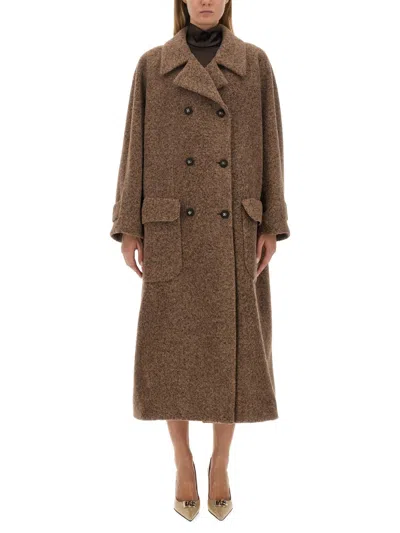 Dolce & Gabbana Women Double-breasted Coat In Brown