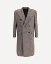 Dolce & Gabbana Herringbone Double-breasted Coat In Gray