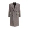 Dolce & Gabbana Herringbone Double-breasted Coat In Gray