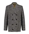 Dolce & Gabbana Double-breasted Tweed Jacket In Gray