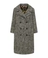 Dolce & Gabbana Double-breasted Herringbone Coat In Gray