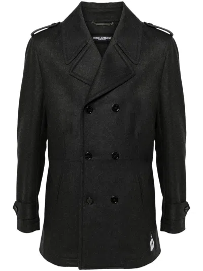 Dolce & Gabbana Double-breasted Coat In Grey