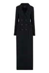 Dolce & Gabbana Double-breasted Coat In Wool In Black
