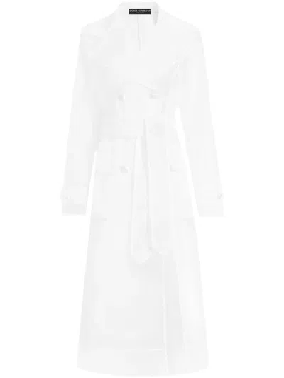 Dolce & Gabbana Double-breasted Coat In White