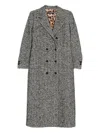 Dolce & Gabbana Double-breasted Coat With Herringbone Pattern Dolce E Gabbana In Gray