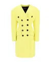 Dolce & Gabbana Woolen Coat With Contrasting Buttons In Yellow