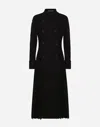 Dolce & Gabbana Double-breasted Cordonetto Lace And Wool Crêpe Coat In Black