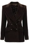 DOLCE & GABBANA DOUBLE-BREASTED CORDUROY JACKET FOR WOMEN IN BROWN