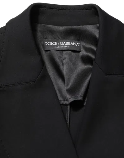 Dolce & Gabbana Double Breasted Crepe Blazer In Black