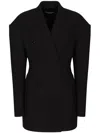 Dolce & Gabbana Drop-shoulder Double-breasted Coat In Black