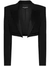 Dolce & Gabbana Virgin Wool Blazer With Satin Profiles In Schwarz