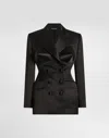 Dolce & Gabbana Double-breasted Duchess Jacket With Conical Cups In Black