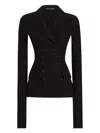 Dolce & Gabbana Double-breasted Jacket In Wool Cloth In Black