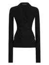 Dolce & Gabbana Double-breasted Jacket In Wool Cloth In Black