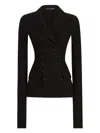 Dolce & Gabbana Double-breasted Jacket In Wool Cloth In Black