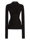 Dolce & Gabbana Double-breasted Jacket In Wool Cloth In Black