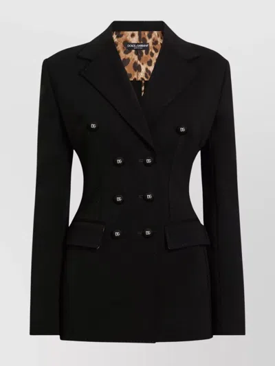 DOLCE & GABBANA DOUBLE-BREASTED FITTED SUIT JACKET