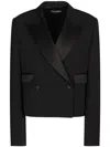 Dolce & Gabbana Double-breasted Gabardine Blazer - Women's - Silk/virgin Wool/polyester In Schwarz