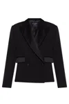 Dolce & Gabbana Double-breasted Gabardine Tuxedo Jacket In Black