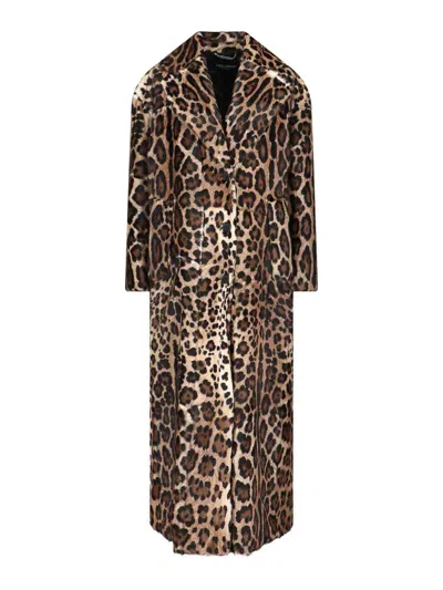 DOLCE & GABBANA DOUBLE-BREASTED GOATSKIN COAT