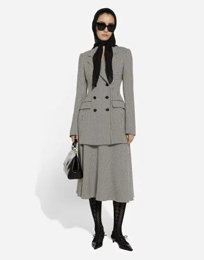 DOLCE & GABBANA DOUBLE-BREASTED HOUNDSTOOTH JACKET