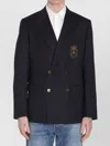 Dolce & Gabbana Double-breasted Jacket With Patch In Blue