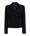 Dolce & Gabbana Wool Crepe Double Breasted Jacket In Black
