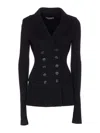 Dolce & Gabbana Double-breasted Jacket In Wool In Black