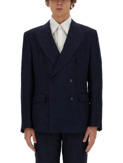 Dolce & Gabbana Double-breasted Jacket In Blue