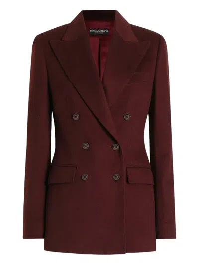 Dolce & Gabbana Taormina Pinstripe Doublebreasted Jacket In Red