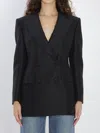 Dolce & Gabbana Double-breasted Jacket In Faille In Black
