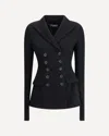 Dolce & Gabbana Women Double-breasted Jacket In Wool In Black