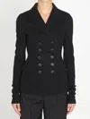 Dolce & Gabbana Black Doublebreasted Wool Cloth Jacket In Black