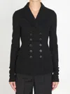 Dolce & Gabbana Double-breasted Jacket In Wool Cloth In Black
