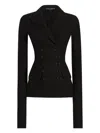 Dolce & Gabbana Double-breasted Jacket In Wool Cloth In Black