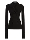 Dolce & Gabbana Double-breasted Jacket In Wool Cloth In Black