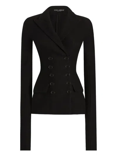 DOLCE & GABBANA DOUBLE-BREASTED JACKET IN WOOL CLOTH